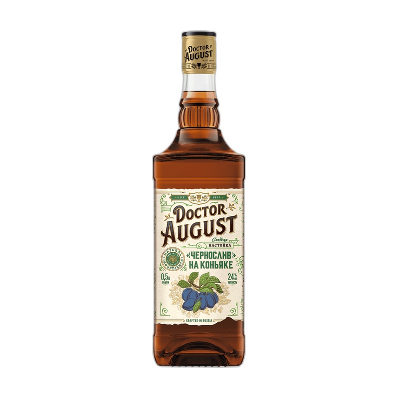 НАСТОЙКА DOCTOR AUGUST ЧЕРНОСЛИВ НА КОНЬЯКЕ 24% 0,5Л