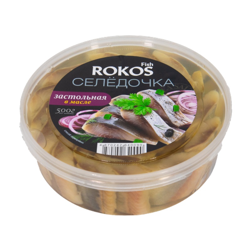 ПРЕСЕРВА ROKOS FISH СЕЛЕДОЧКА ЗАСТОЛЬНАЯ 500Г
