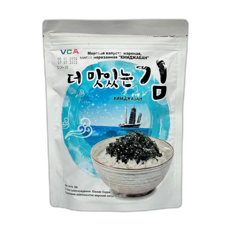 КАПУСТА VCI МОРСКАЯ SEASONED DRIED SEAWEED ОБЖАРЕННАЯ КИМДЖАБАН 50Г