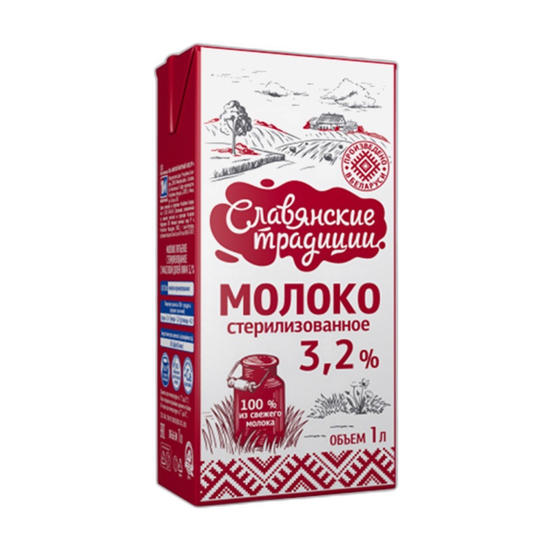 МОЛОКО СЛАВЯНСКИЕ ТРАДИЦИИ 3,2% У/П 1Л Т/П
