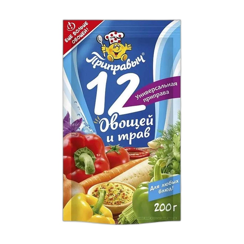 ПРИПРАВА ПРИПРАВЫЧ 12 ОВОЩЕЙ И ТРАВ 200Г