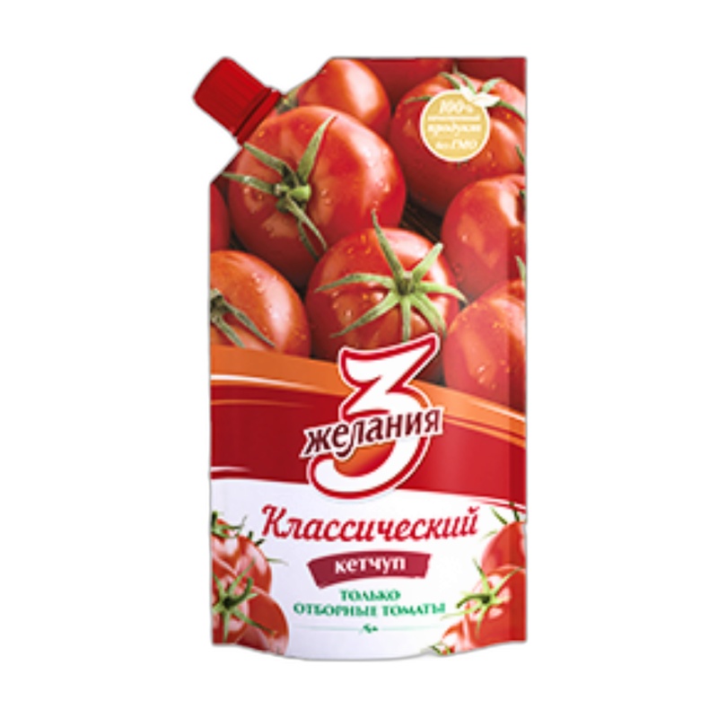 КЕТЧУП 3 ЖЕЛАНИЯ ТОМАТНЫЙ 450Г Д/П