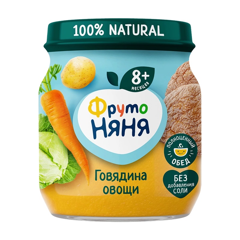 ПЮРЕ ФРУТО НЯНЯ ГОВЯДИНА ОВОЩИ 100Г СТ/Б