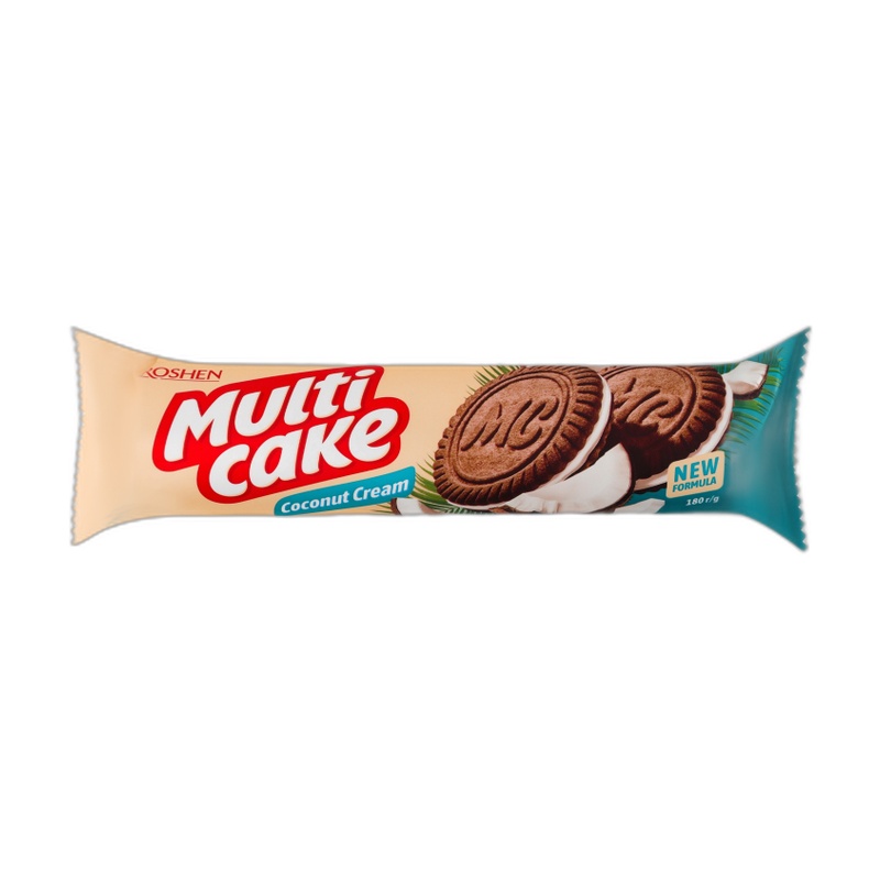ПЕЧЕНЬЕ СЭНДВИЧ ROSHEN MULTICAKE КОКОС-КРЕМ 180Г
