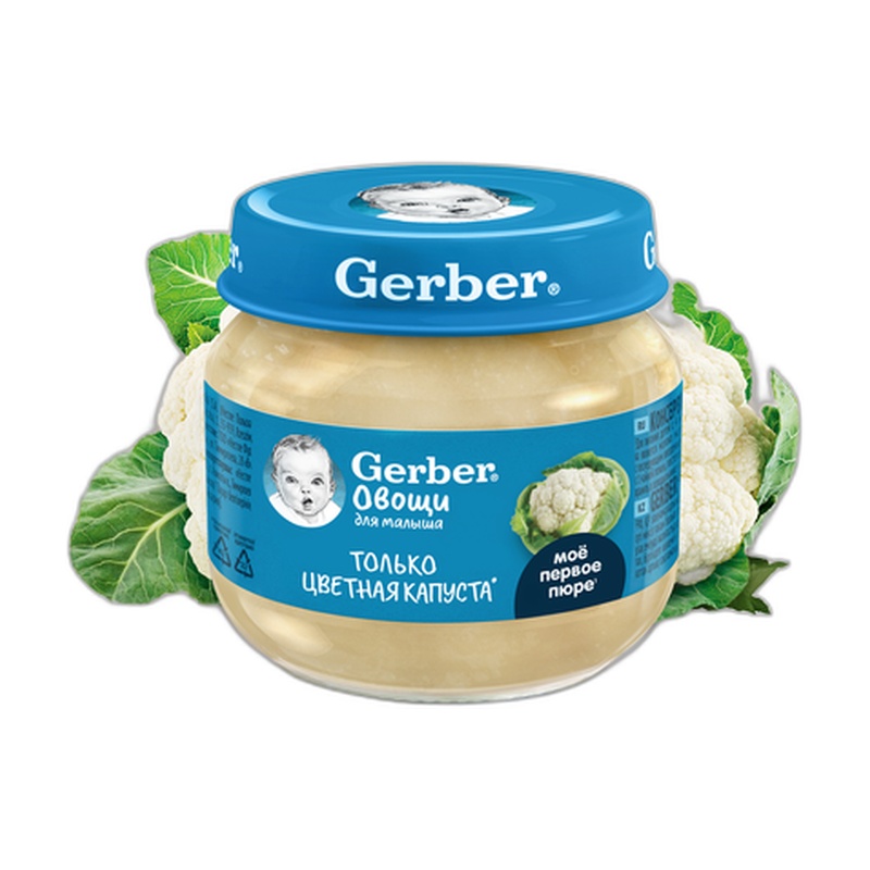 ПЮРЕ GERBER ЦВЕТНАЯ КАПУСТА 80Г СТ/Б