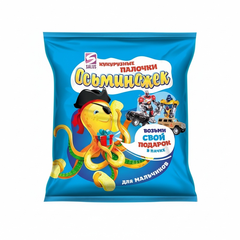 ПАЛОЧКИ КУКУРУЗНЫЕ ОСЬМИНОЖЕК С ИГРУШКОЙ ДЛЯ МАЛЬЧИКА 150Г
