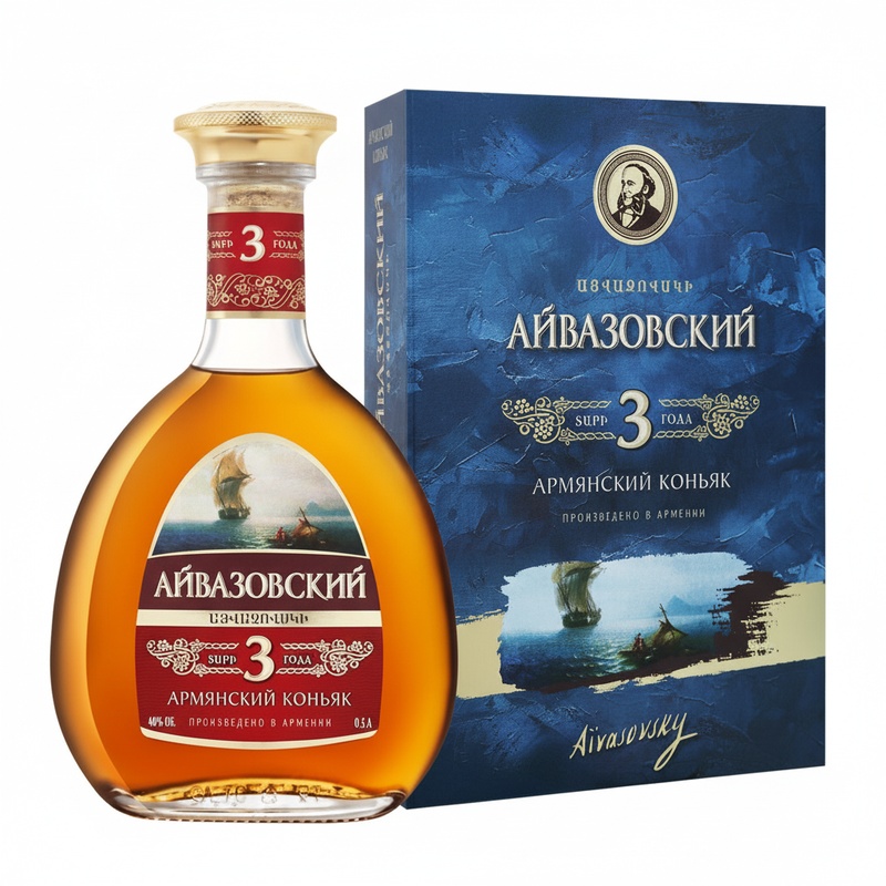 КОНЬЯК АЙВАЗОВСКИЙ 3 YO 40% 0,5Л