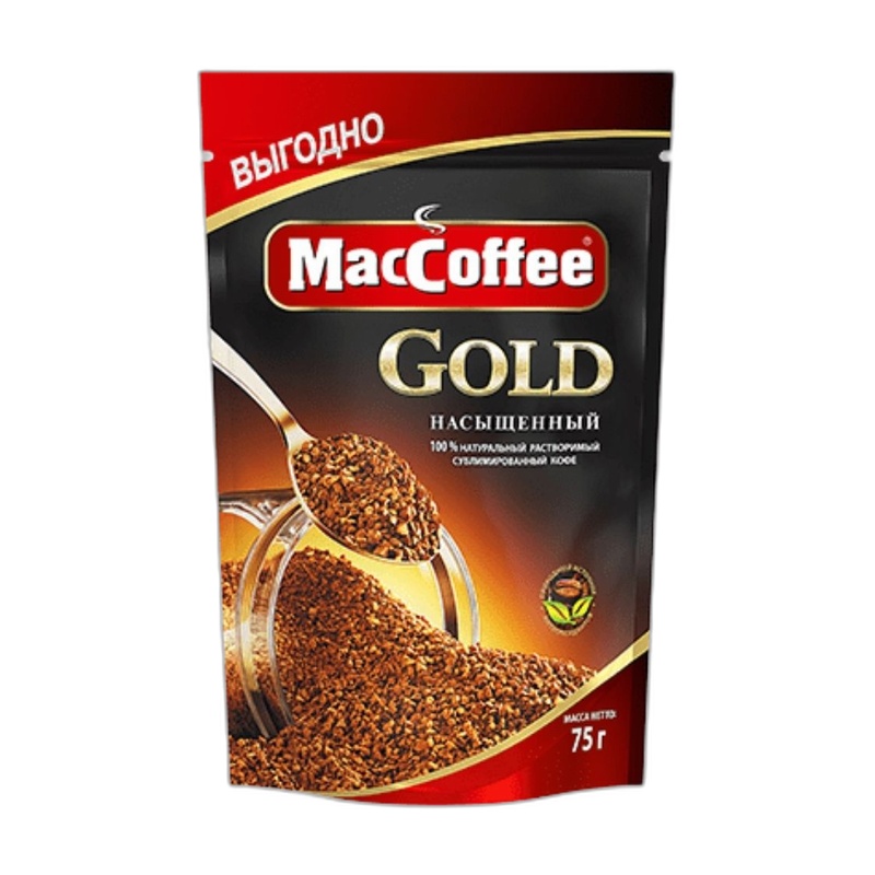 КОФЕ РАСТВОРИМЫЙ MACCOFFEE GOLD 75Г Д/П