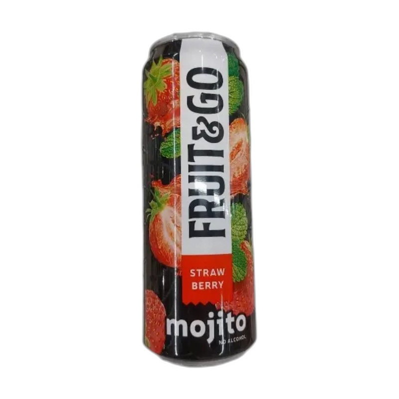 НАПИТОК ГАЗИРОВАННЫЙ FRUIT&GO МОХИТО КЛУБНИКА 0,45Л Ж/Б