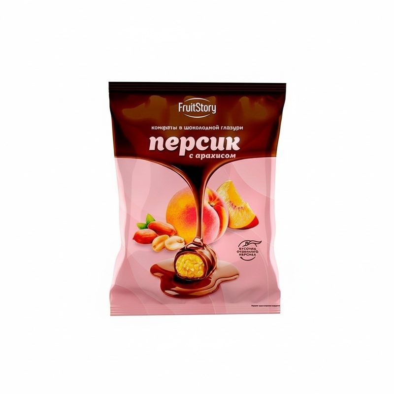 КОНФЕТЫ ЯШКИНО FRUITSTORY ПЕРСИК С АРАХИСОМ 500Г