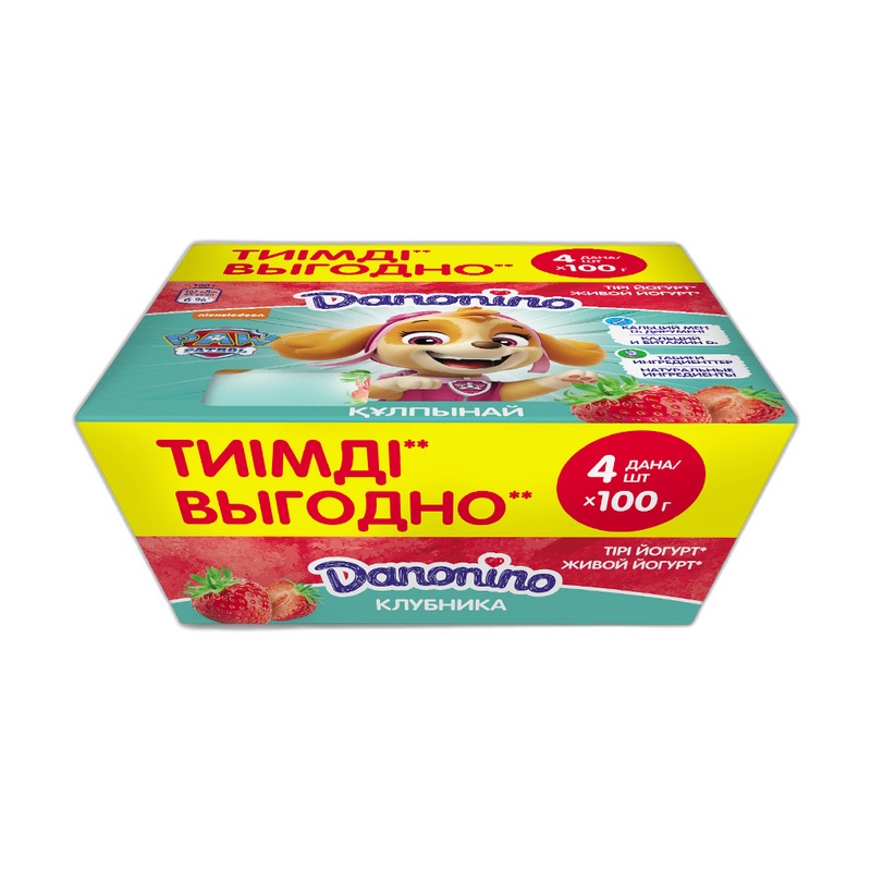 ЙОГУРТ DANONINO КЛУБНИКА 100Г МУЛЬТИПАК