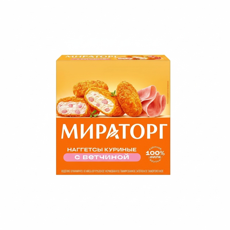 НАГГЕТСЫ КУРИНЫЕ С ВЕТЧИНОЙ 250Г
