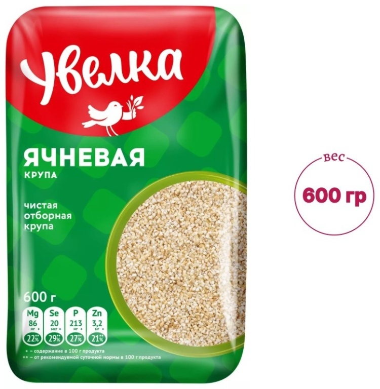 ЯЧНЕВАЯ КРУПА УВЕЛКА 600Г ПАК