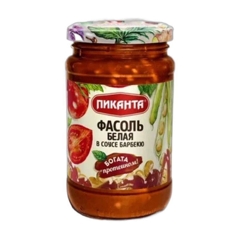 ФАСОЛЬ ПИКАНТА БЕЛАЯ В СОУСЕ БАРБЕКЮ 390Г