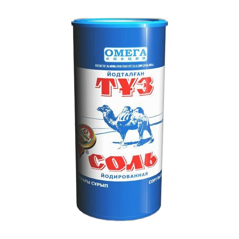 СОЛЬ ОМЕГА ПИЩЕВАЯ ЙОДИРОВАННАЯ 200Г ТУБА