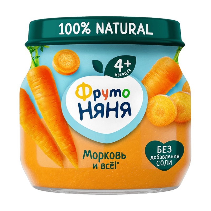 ПЮРЕ ФРУТО НЯНЯ МОРКОВЬ 80Г СТ/Б