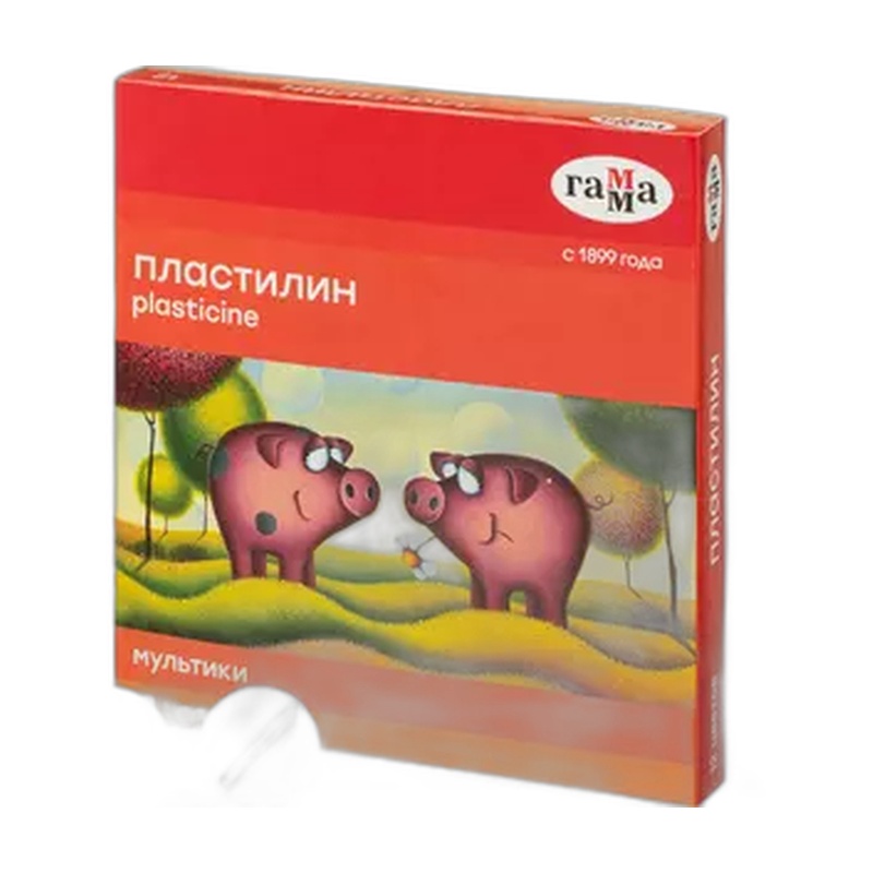 ПЛАСТИЛИН ГАММА МУЛЬТИКИ 12ЦВ 240Г СО СТЕКОМ К/У