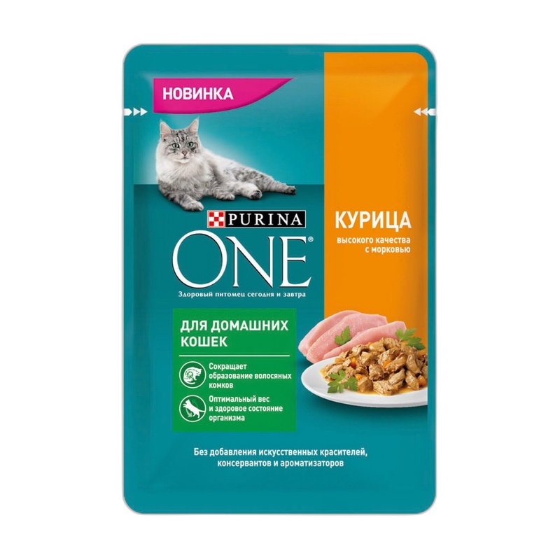 КОРМ ДЛЯ КОШЕК PURINA ONE КУРИЦА МОРКОВЬ 75Г