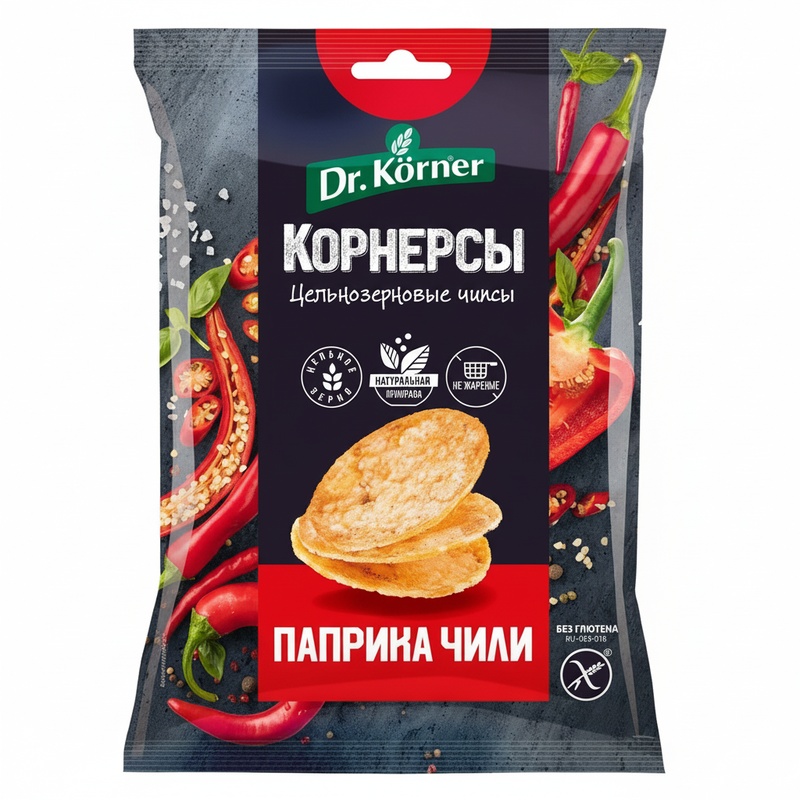 КОРНЕРСЫ КУКУРУЗНО-РИСОВЫЕ DR.KORNER ПАПРИКА ЧИЛИ 50Г