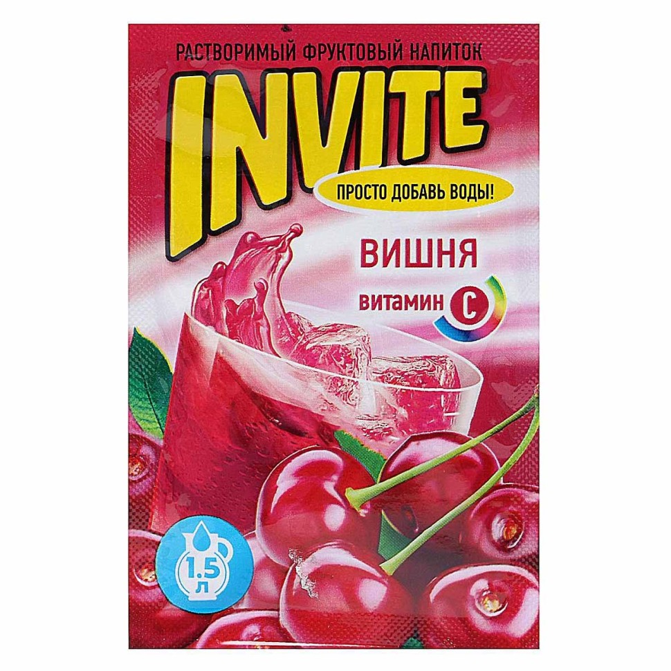 НАПИТОК РАСТВОРИМЫЙ INVITE ВИШНЯ 9Г