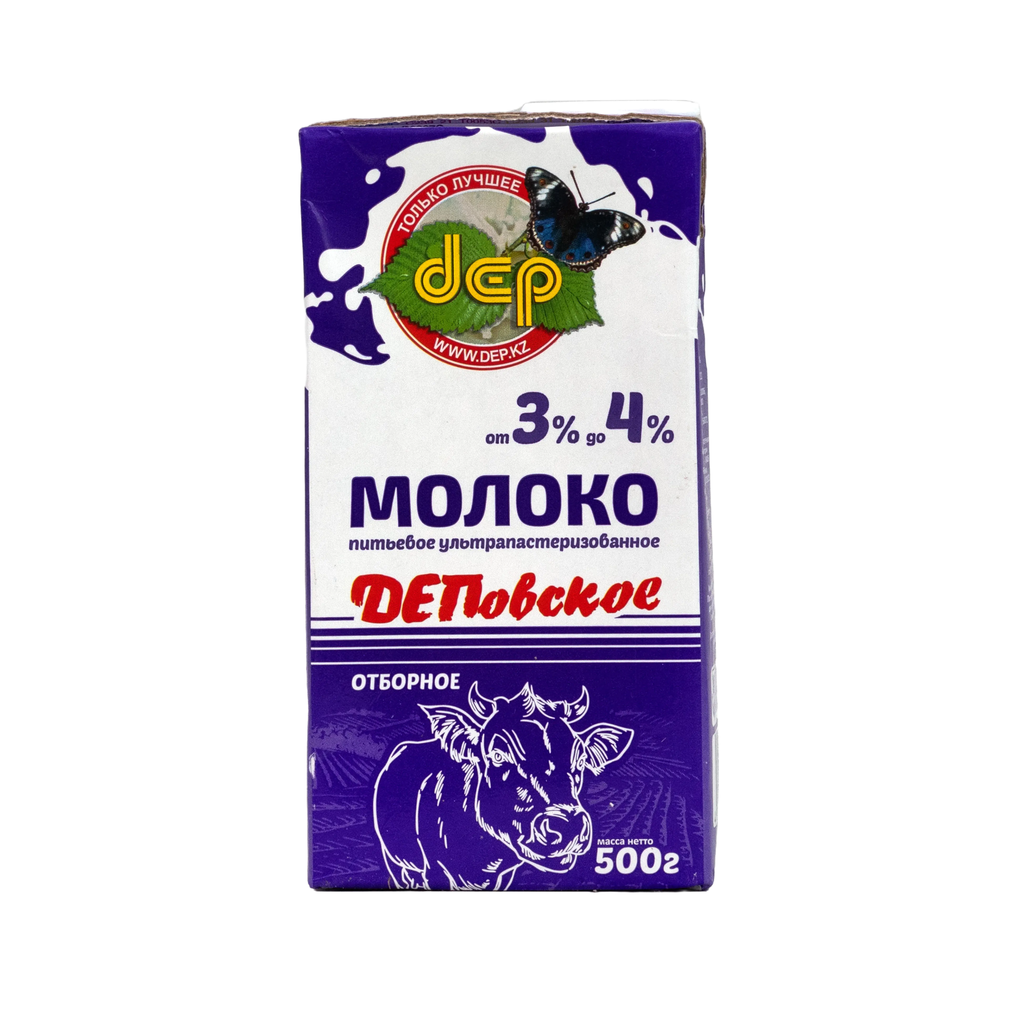 МОЛОКО DEP ДЕПОВСКОЕ ОТБОРНОЕ 3-4% У/П 500Г Т/Б