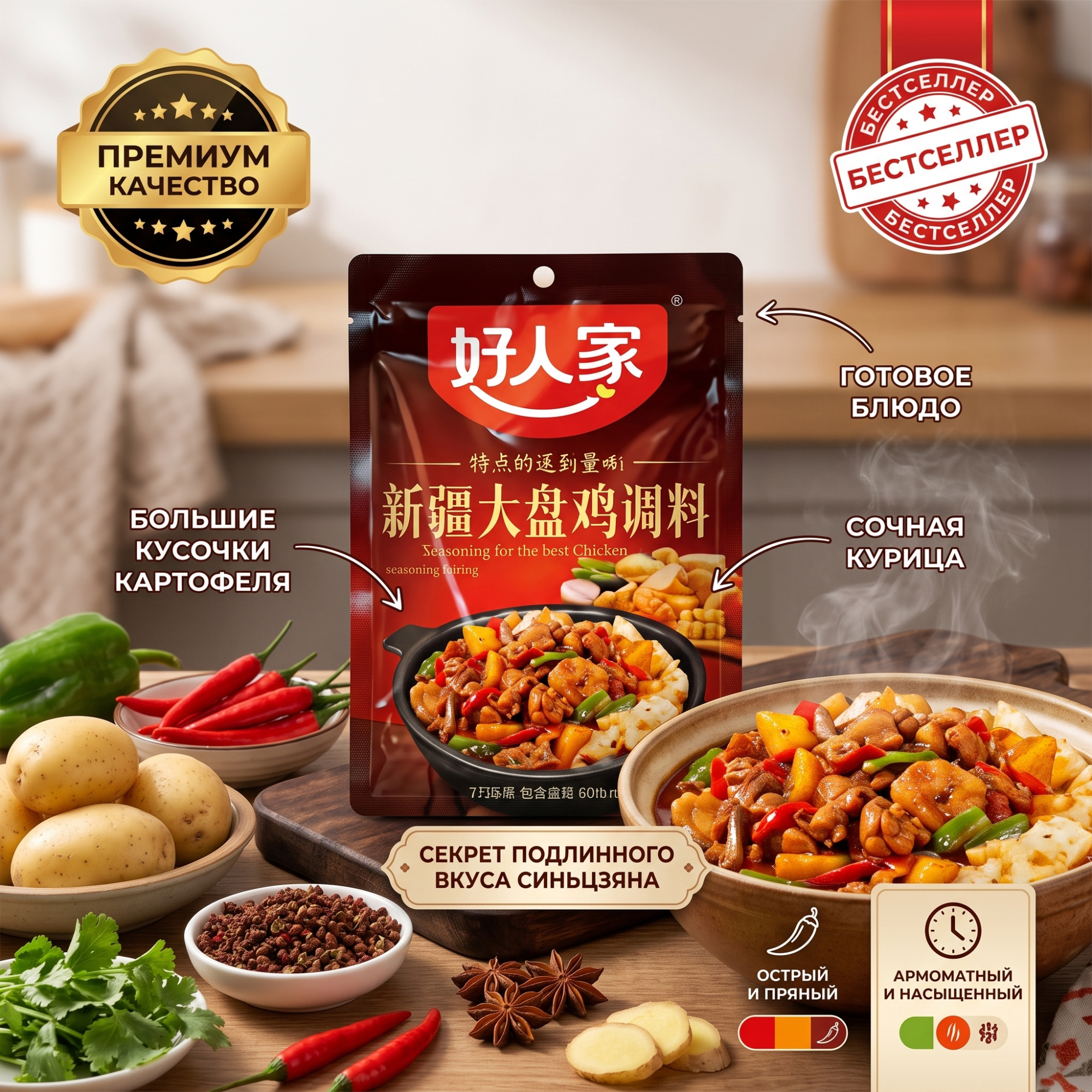 ПРИПРАВА ДЛЯ КУРИЦЫ ПО-СИНЬЦЗЯНСКИ 50Г