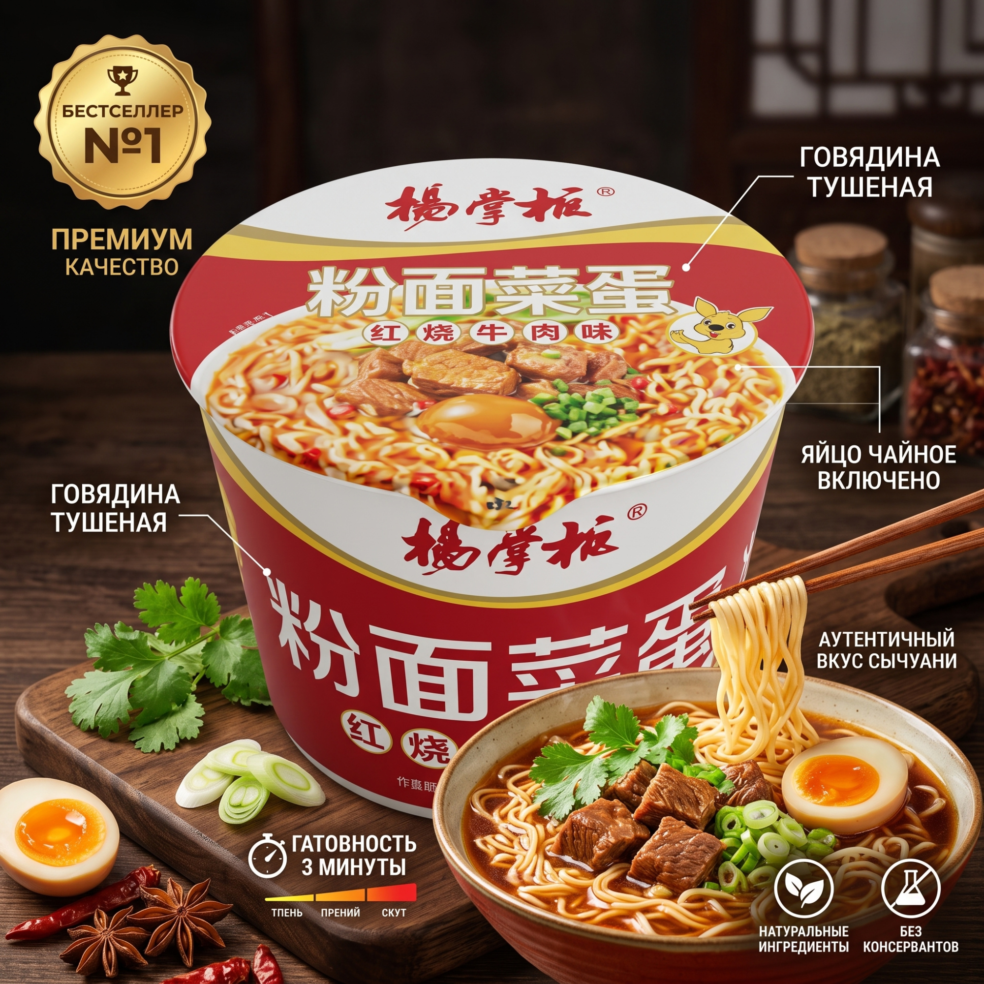 ЛАПША СО ВКУСОМ ТУШОНОЙ ГОВЯДИНЫ 179Г