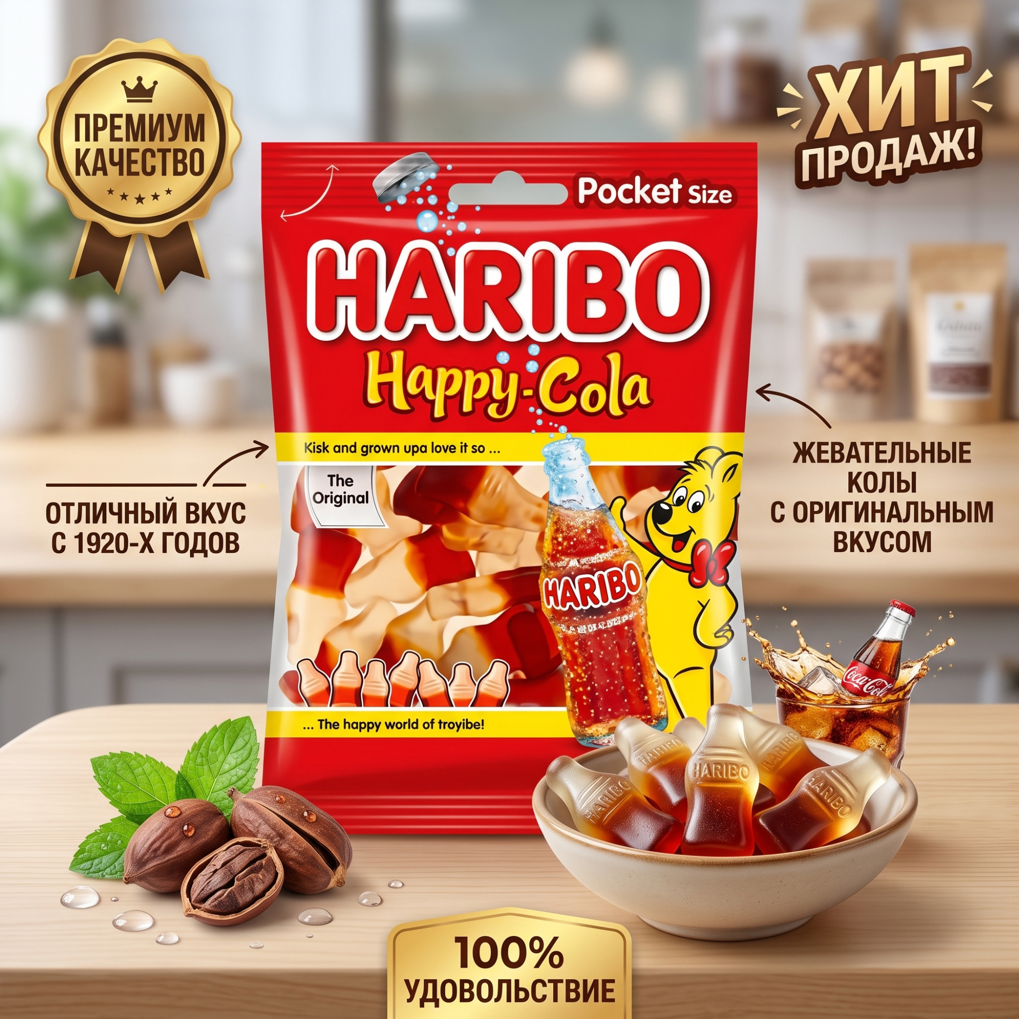 МАРМЕЛАД ЖЕВАТЕЛЬНЫЙ СО ВКУСОМ КОКА КОЛА 75Г