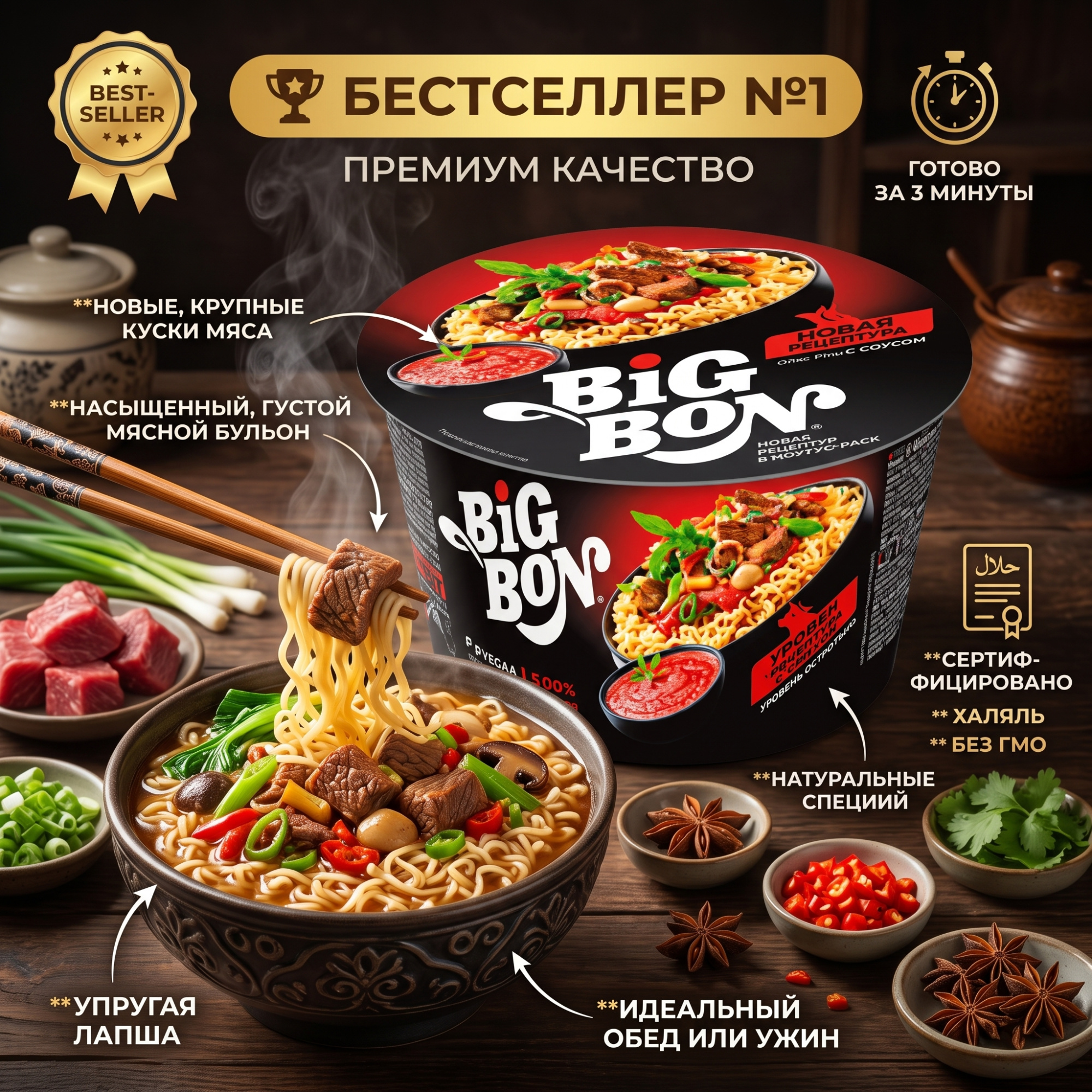 ЛАПША ТОМАТНЫЙ ГОВЯЖИЙ ВКУС