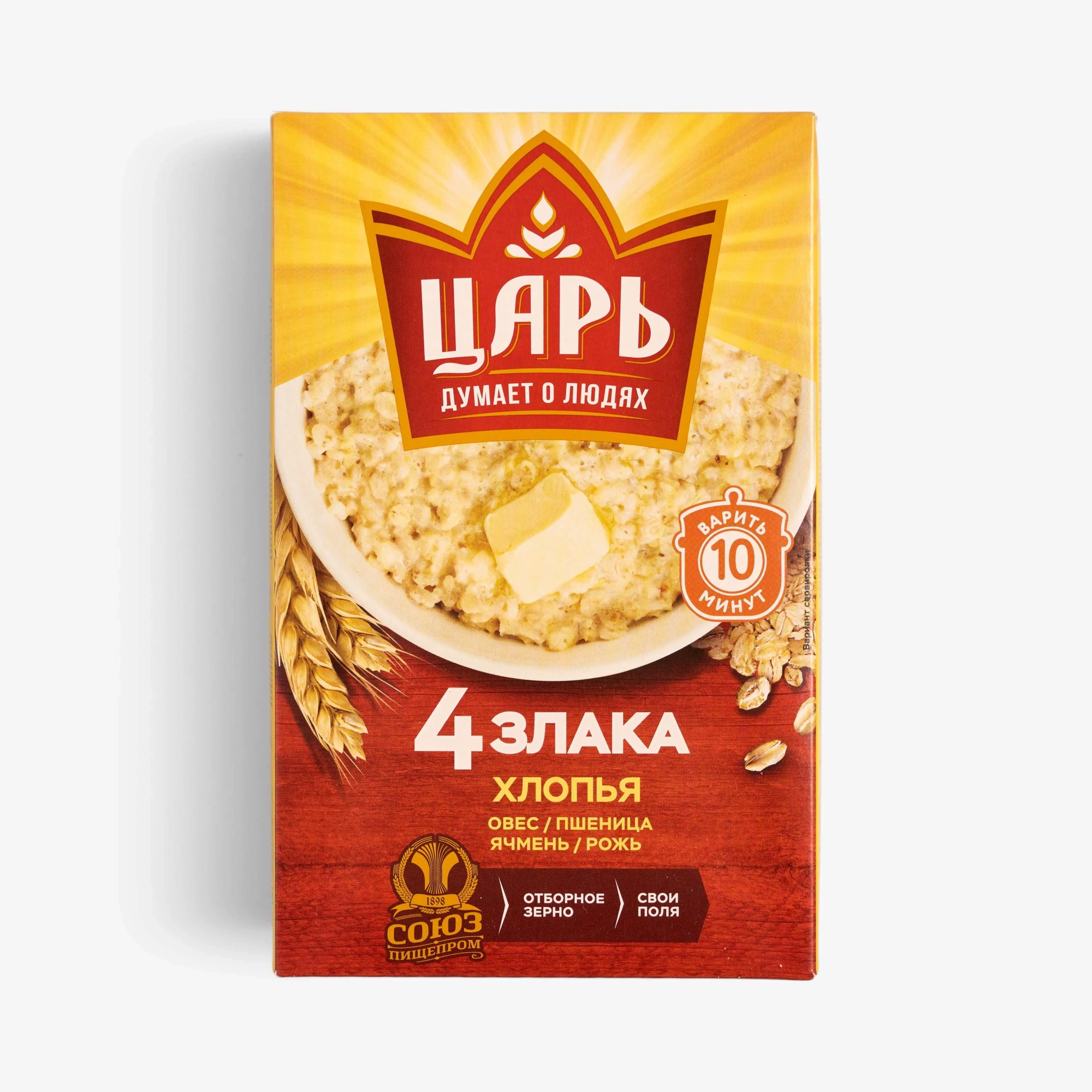 ХЛОПЬЯ ЦАРЬ 4 ЗЛАКА 400Г К/К