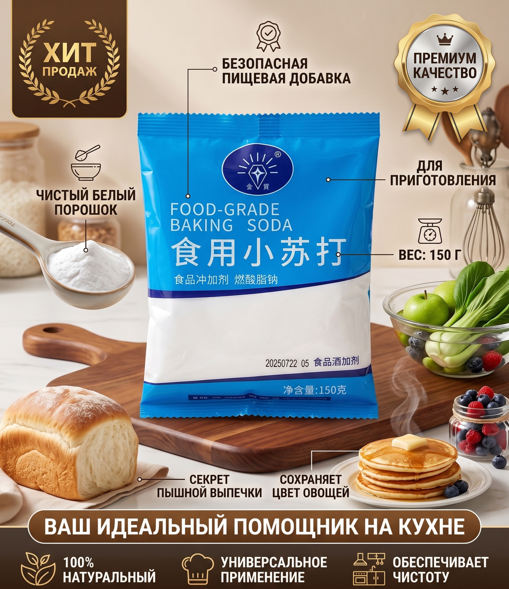 СОДА ПИЩЕВАЯ БИОКАРБАНАТА 150Г